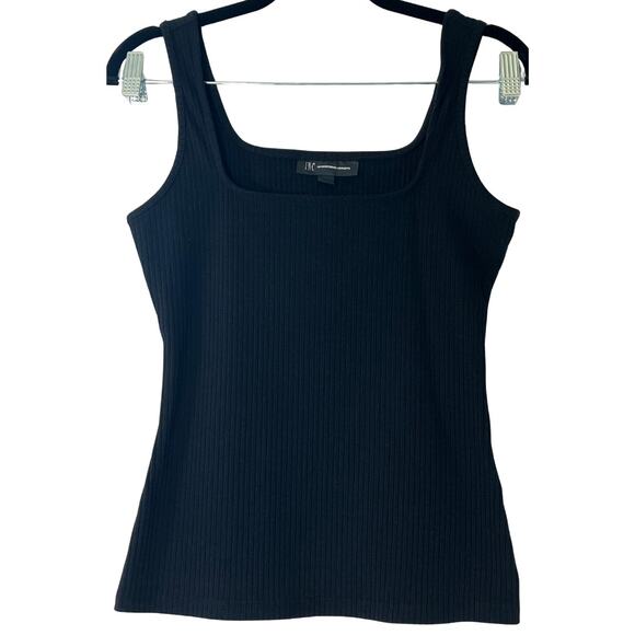 International Concepts Black Ribbed Sleeveless Tank Top Reg Size Small - Picture 1 of 6